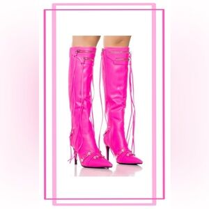 Hot Pink Tassle boots